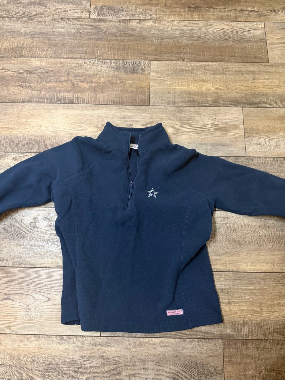 Vineyard Vines Navy Half-Zip Fleece with Star Embroidery